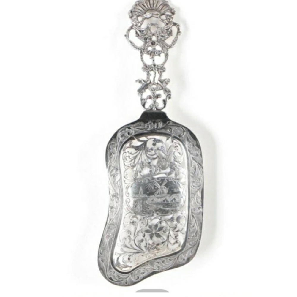 Wedding Gift Antique 1903 Wedding Cake Server Dutch 900 Silver